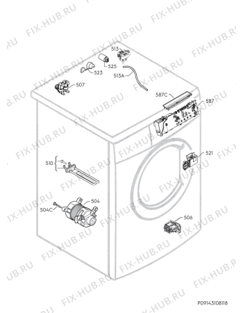 Взрыв-схема стиральной машины Zanussi ZWG5100 - Схема узла Electrical equipment 268